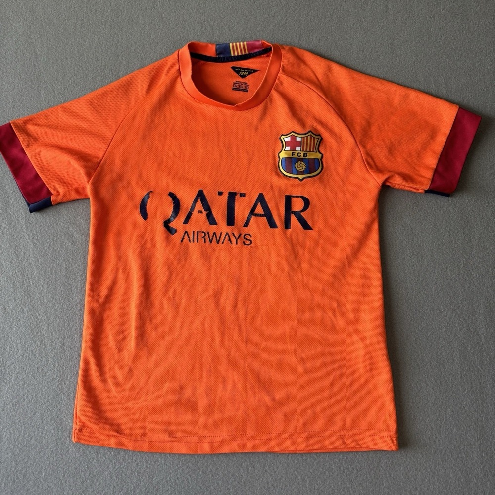 FC Barcelona Neymar Jr #11 Away Soccer Shirt Football Jersey Orange Youth Size L